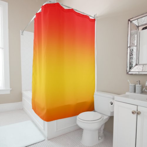 Red Orange Yellow Gradient Shower Curtain