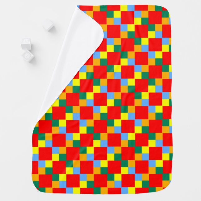 Red Orange Yellow Green Blue Baby Blanket (In Situ)
