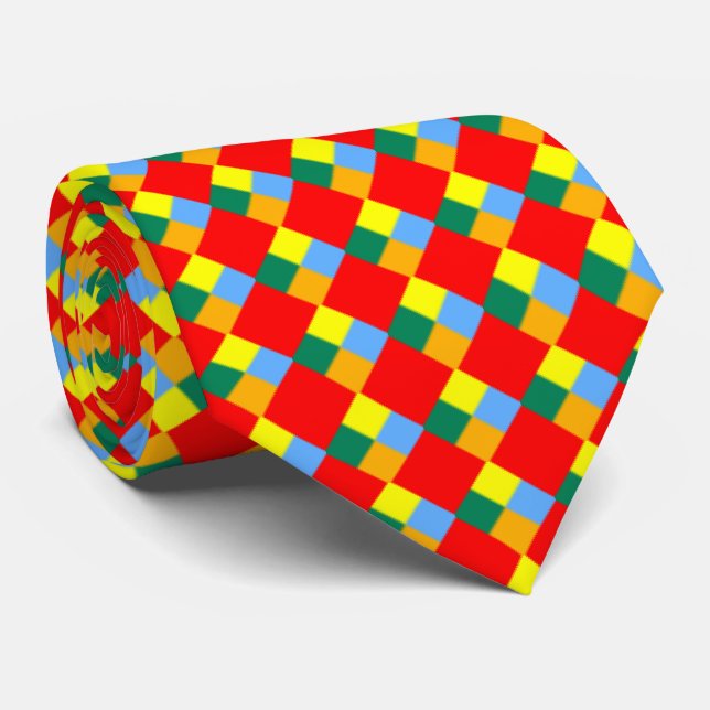Red Orange Yellow Green Blue Neck Tie (Rolled)