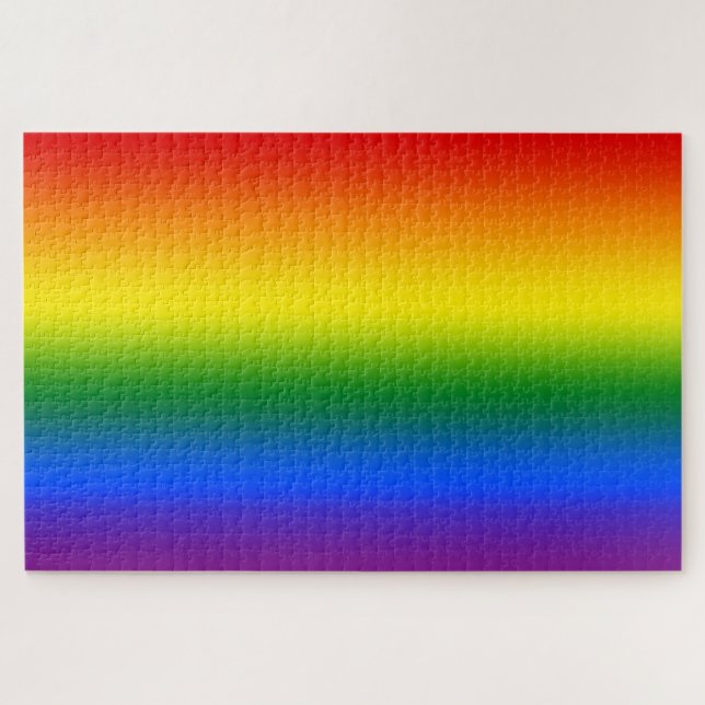 Red Orange Yellow Green Blue Purple Rainbow Ombre Jigsaw Puzzle (Horizontal)