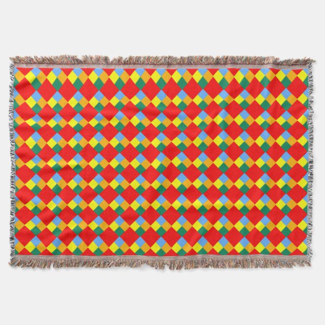 Red Orange Yellow Green Blue Throw Blanket (Front)