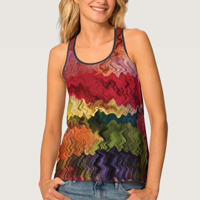 Red Orange Yellow Green Rainbow Colors Tank Top (Front)