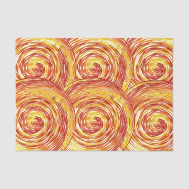 Red Orange Yellow Mandala Decoupage Tissue Paper (Front)