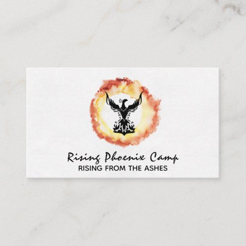  RED ORANGE YELLOW Rings of Fire Black Phoenix Business Card