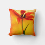 Red Orange  Yellow Tulip Flower Tulips Floral Throw Pillow at Zazzle