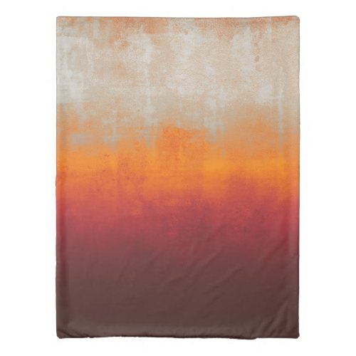 Red Orange Yellow White rustic ombre abstract  Duvet Cover
