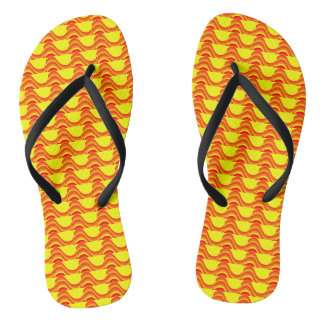 Red Orange Yellow Women's Flip Flops