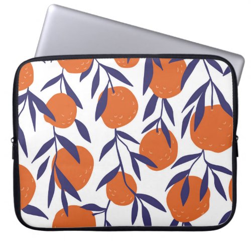 Red oranges tropical seamless pattern laptop sleeve