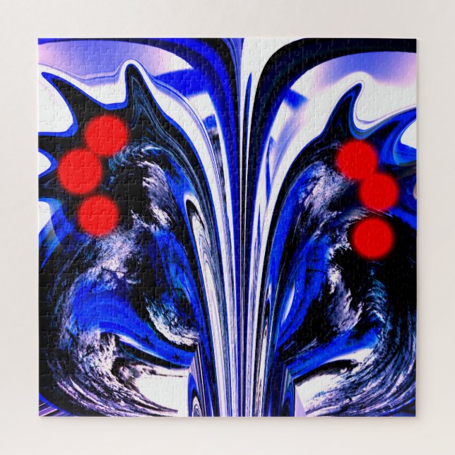 Red orbs in the night art jigsaw puzzle (Vertical)