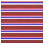 [ Thumbnail: Red, Orchid, Blue, Mint Cream & Dark Red Stripes Fabric ]
