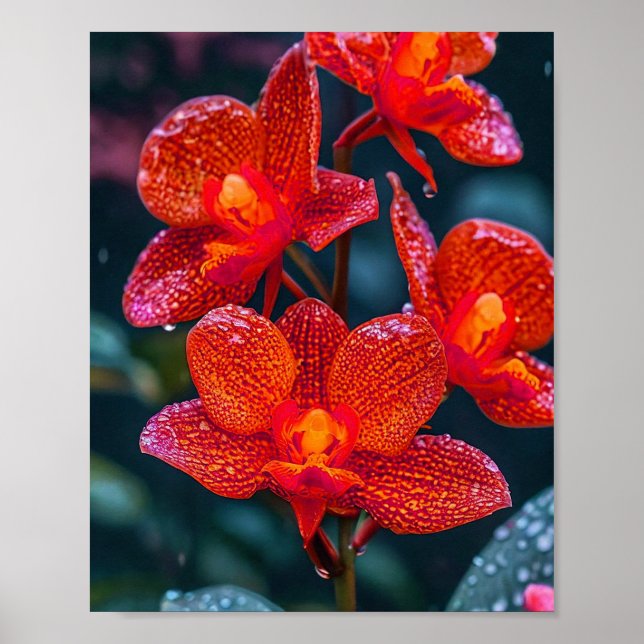 Red Orchid flower Poster (Front)