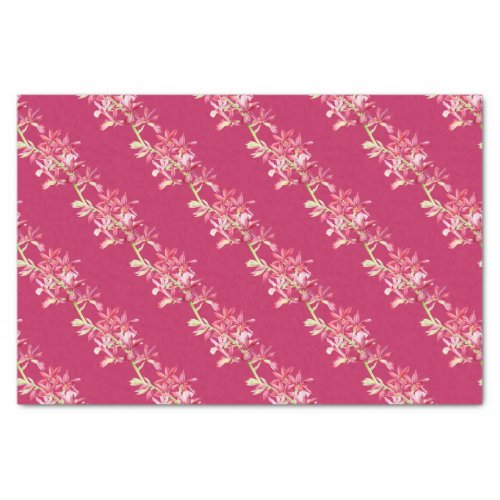 Red orchid flower watercolor art wrapping  tissue paper