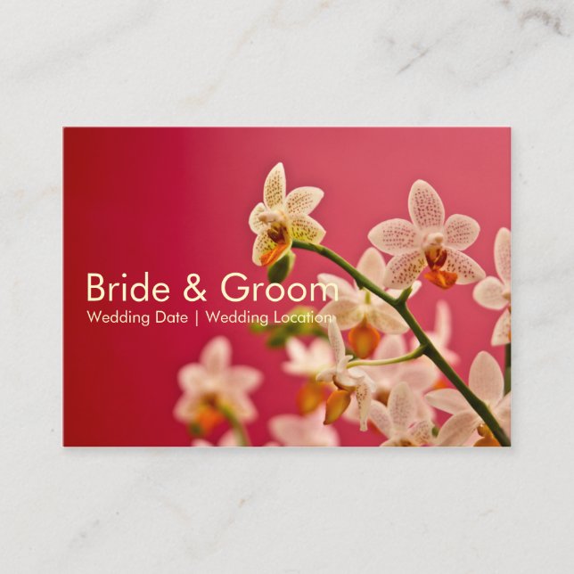 Red Orchid • Wedding Website Business Card (Front)