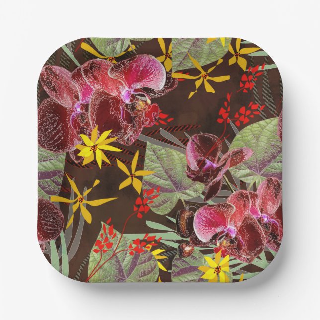 Red orchids. paper plates (Front)