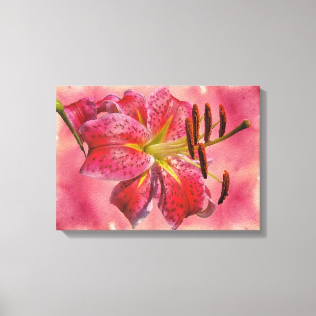 Red Oriental Lily Canvas Print (Front)