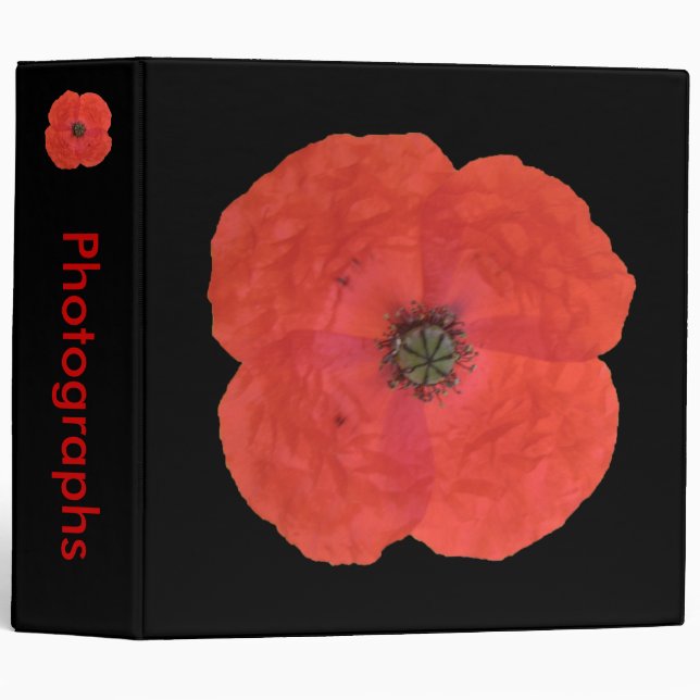Red Oriental Poppy Binder (Front/Spine)
