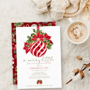 Red Ornament Christmas Holiday Bridal Shower Invitation