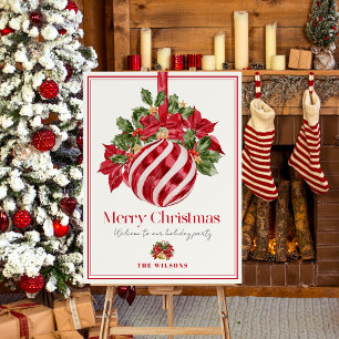 Red Ornament Christmas Holiday Party Welcome Foam Board