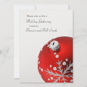 Red Ornament Holiday Gathering Invitation