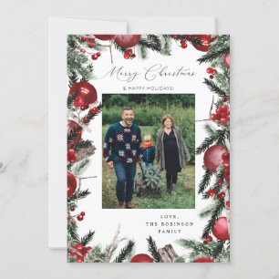 Red Ornament Merry Christmas Photo 2