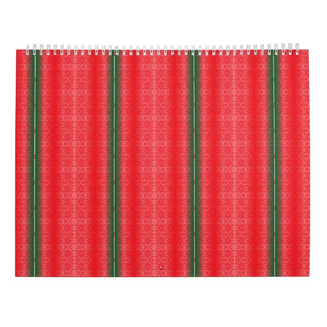 Red Ornamental 2027 Wall Calendar (Back)