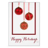Red Ornaments Christmas Card (Front)