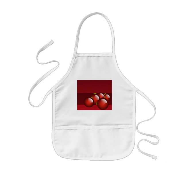 Red Ornaments Christmas Holiday Kids' Apron (Front)