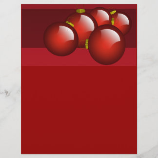 Red Ornaments Stationery Flyer