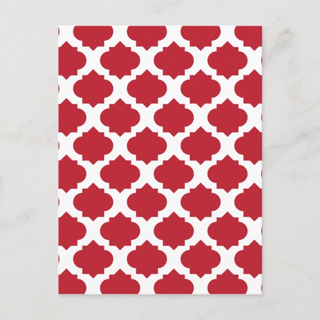 Red Ornate Pattern Postcard (Front)