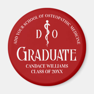 Red Osteopathic Medical School Graduation Custom Magnet