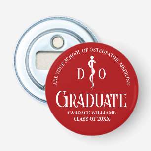 Red Osteopathic Medical School Graduation Party Bottle Opener