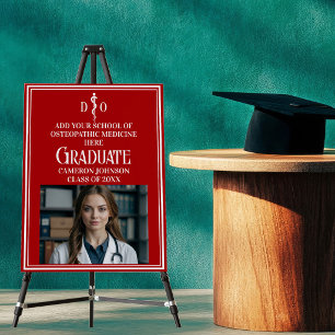 Red Osteopathic Medical School Graduation Party Foam Board