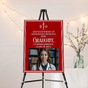 Red Osteopathic Medical School Graduation Party Foam Board