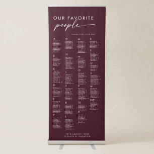 Red Our Favorite People Wedding Seating Chart  Retractable Banner