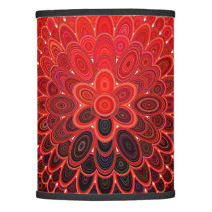 Red Oval Mandala Lamp Shade