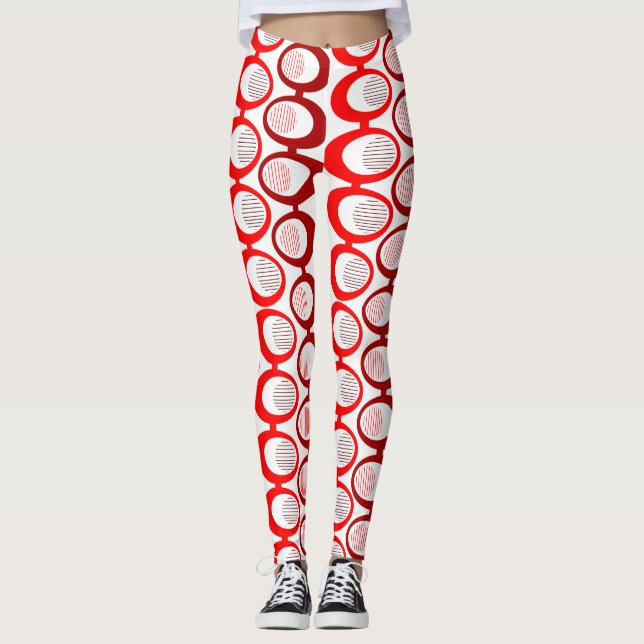 Red Oval Strings  Leggings (Front)
