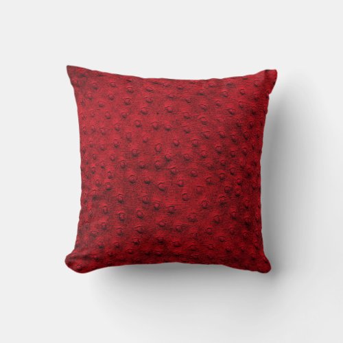 Red Oversized Ostrich Leather Grain Pillow