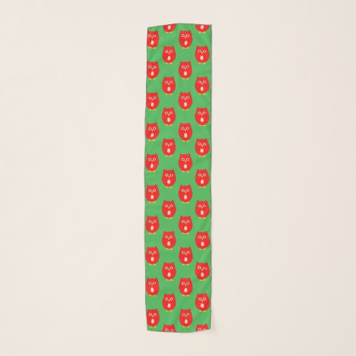 Red Owl Design Any Colour Background Scarf