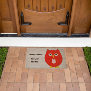 Red Owl Design Personalised Fiber Doormat