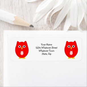 Red Owl Design Return Address Label