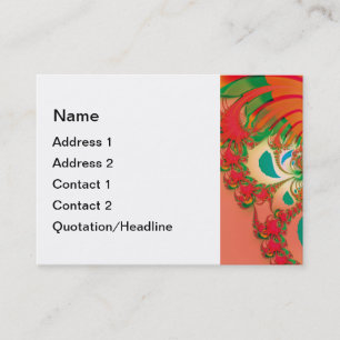 Red Owl Fractal Abstract Art Business Card