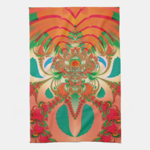 Red Owl Fractal Abstract Art Towel