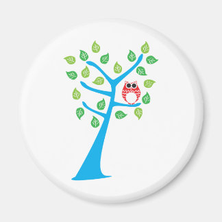Red Owl In Tree Magnet