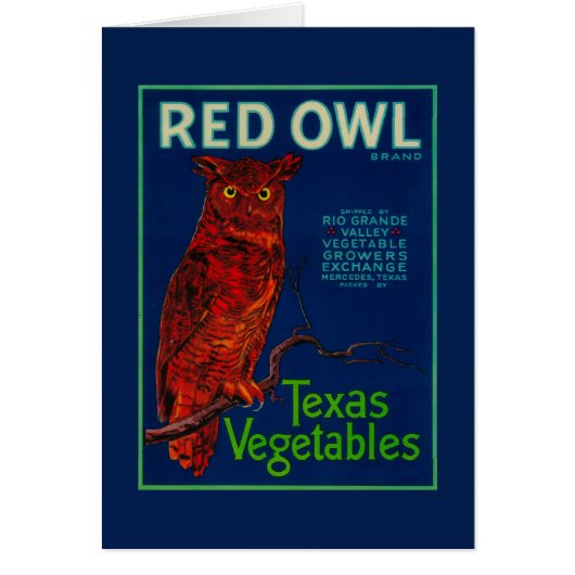 Red Owl Vegetable Label (Front)