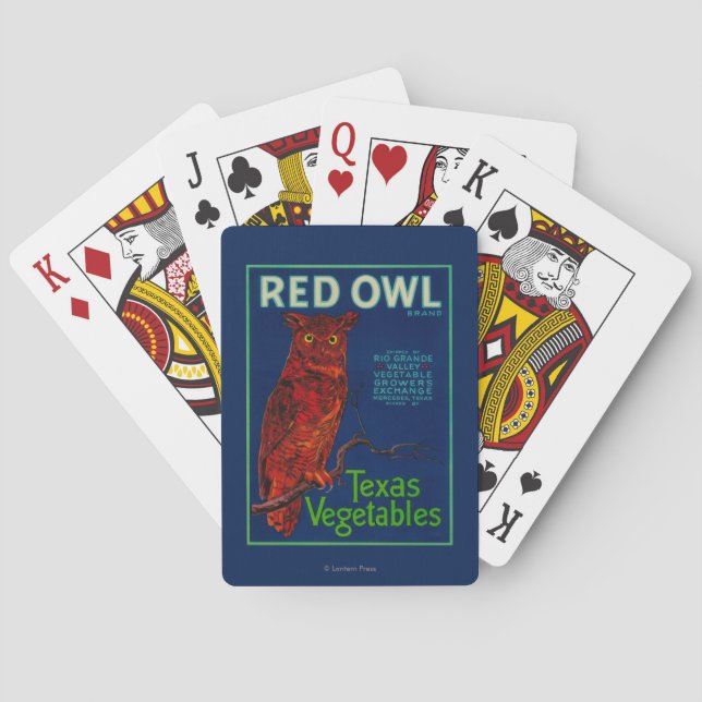 Red Owl Vegetable Label Poker Cards (Back)