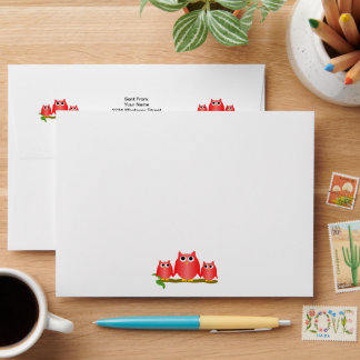 Red Owls Design Envelope