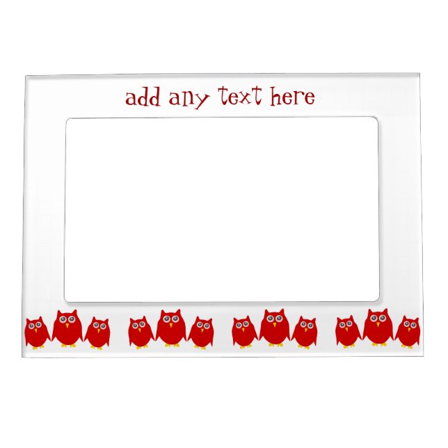 Red Owls Design Personalised Magnetic Frame (Front)