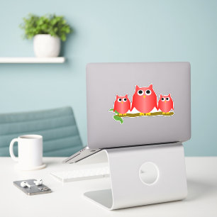 Red Owls Design Sticker