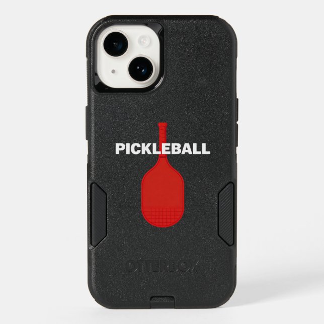Red Paddle Pickleball Minimal Design Otterbox iPhone Case (Back)