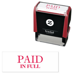 Red Paid in Full Office Self-inking Stamp
